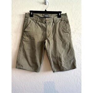 VANS Mid Rise Flat Front Chino Shorts Mens Size 28 Brown Slash Pocket